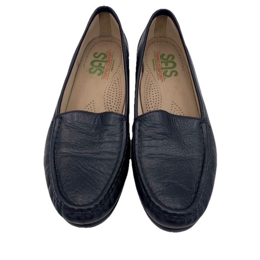 SAS Tripad Comfort Simplify Black Leather Loafer‎ Shoes Women 8.5N Narrow Work